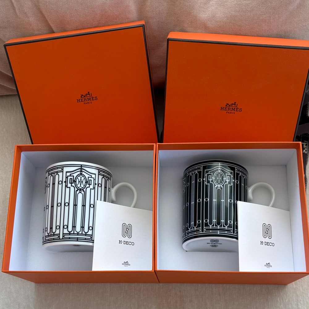 Hermes H-Déco Mug - White and Black Set